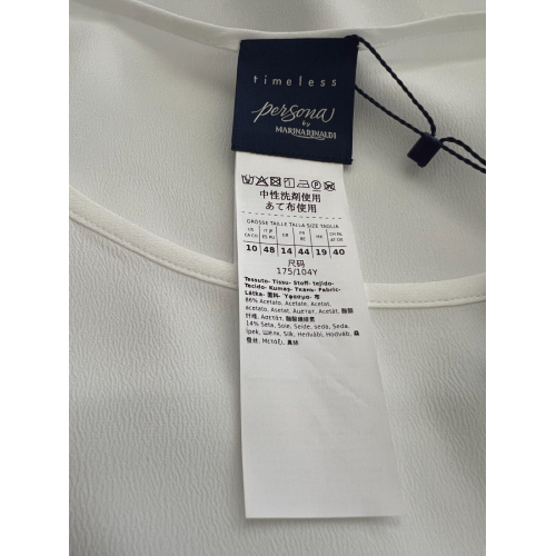 PERSONA by Marina Rinaldi TIMELESS line women's top White 2413111011600 BEAUTY
