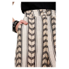 BSB pantalone donna palazzo lino ecru/nero 051-212022 100% lino