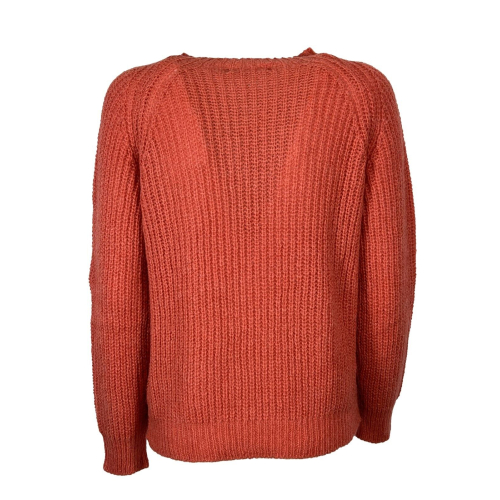 INDI&COLD maglia donna coste inglesi corallo EA655 MADE IN ITALY