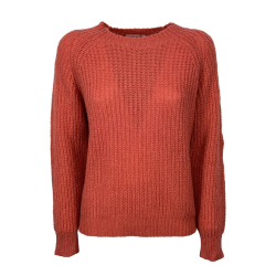 INDIANDCOLD maglia donna coste inglesi corallo EA655 MADE IN ITALY