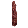 INDI&COLD abito donna lungo a balze bordeaux/rosa KI300 100% viscosa