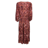 INDI&COLD abito donna lungo a balze bordeaux/rosa KI300 100% viscosa