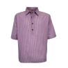 MADSON by BottegaChilometriZero men's shirt 4 buttons wisteria white stripes DU24542 MADE IN ITALY