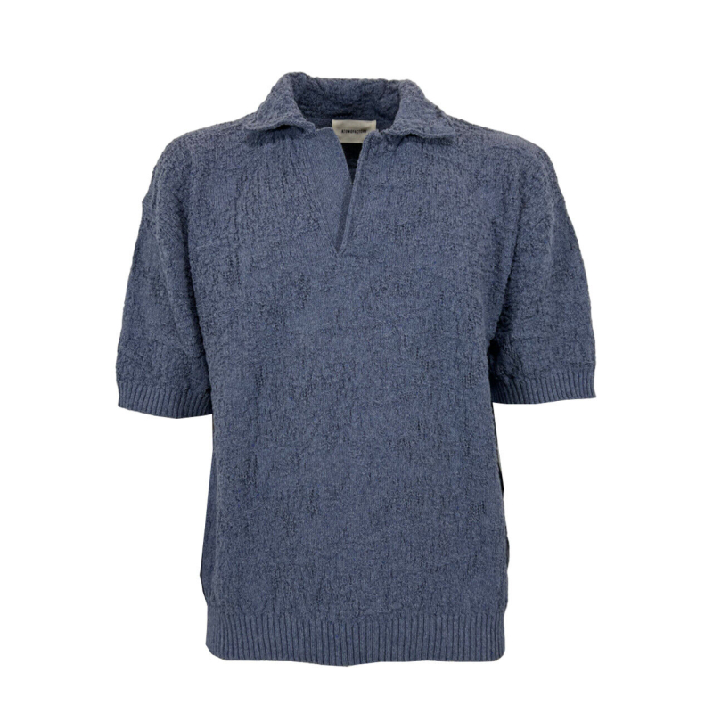 ATOMOFACTORY polo uomo cotone lavorato avio AFU13 MADE IN ITALY