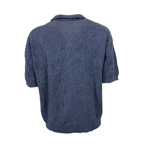 ATOMOFACTORY polo uomo cotone lavorato avio AFU13 MADE IN ITALY