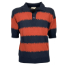 ATOMOFACTORY men's polo striped blue/brick TF003 MADE IN ITALY