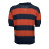 ATOMOFACTORY men's polo striped blue/brick TF003 MADE IN ITALY
