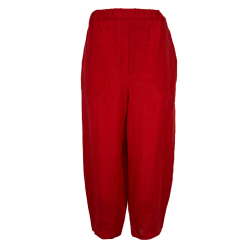 NEIRAMI pantalone donna lino rosso ovetto P93PE BLUSANTE MADE IN ITALY