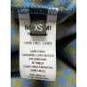 NEIRAMI pantalone donna lino quadri azzurro/olio ovetto P933LC MADE IN ITALY