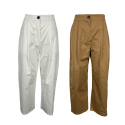 NEIRAMI pantalone donna cotone ampio P931NO MADE IN ITALY