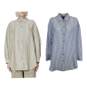 NEIRAMI camicia donna over righe L978HA 50% lino 50% viscosa MADE IN ITALY