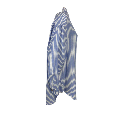 NEIRAMI camicia donna over righe L978HA 50% lino 50% viscosa MADE IN ITALY