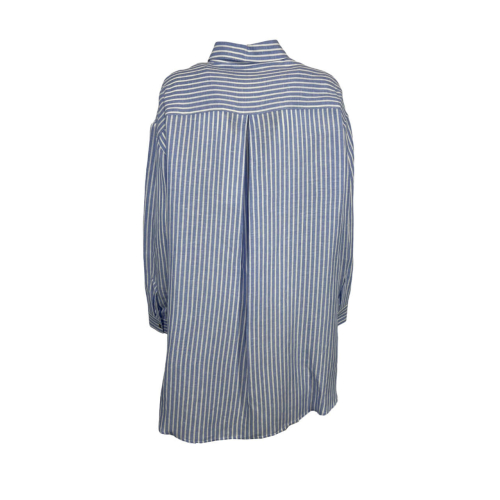 NEIRAMI camicia donna over righe L978HA 50% lino 50% viscosa MADE IN ITALY