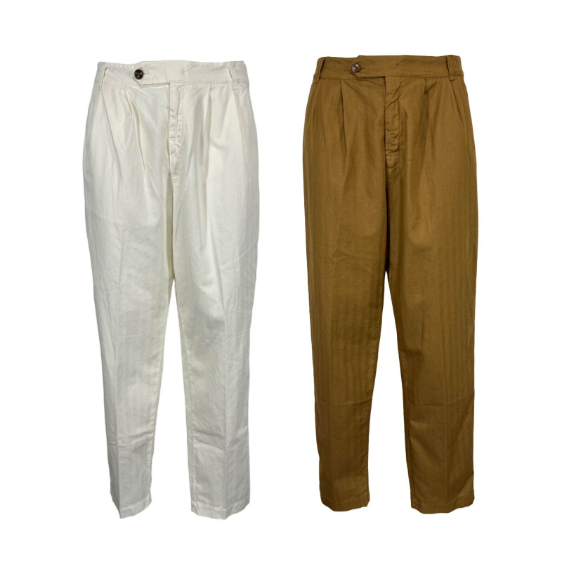 MADSON by BottegaChilometriZero men's trousers herringbone fabric DU24508 MADE IN ITALY