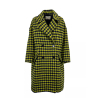 PHYSIQUE DU ROLE cappotto donna over doppiopetto quadri blu/lime 23W016 MADE IN ITALY
