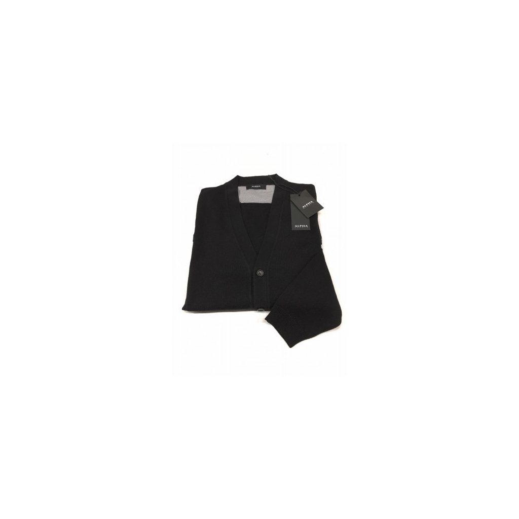 ALPHA STUDIO cardigan man mod AU-4014E black