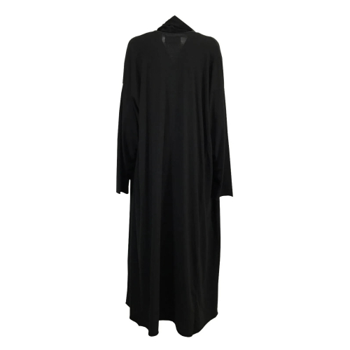 LABO.ART maxi cardigan donna nero senza bottoni tasche laterali CARDIGAN MENO