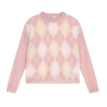 SEMICOUTURE maglia donna mohair garzato rombi rosa/panna S4WF08 MELISANDE MADE IN ITALY