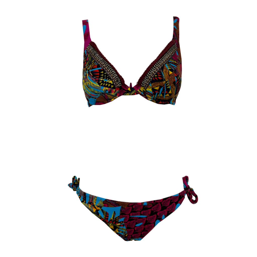 MISS BIKINI LUXE women's bikini with underwire cup C multicolor pattern 1713C