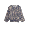 INDIANDCOLD blusa donna fantasia floreale indigo AD139 29 100% cotone biologico