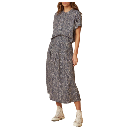 INDI&COLD women's skirt indigo/ivory pattern MI102 29 100% sustainable viscosese