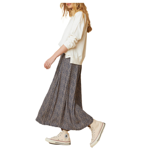 INDI&COLD women's skirt indigo/ivory pattern MI102 29 100% sustainable viscosese