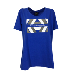 PERSONA by Marina Rinaldi t-shirt donna azzurra 11.1972051 VASCO 100% cotone