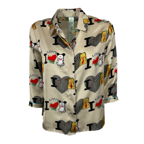 IL THE DELLE 5 camicia donna LIMITED EDITION HELLO SPANK SPOON LOVE MADE IN ITALY