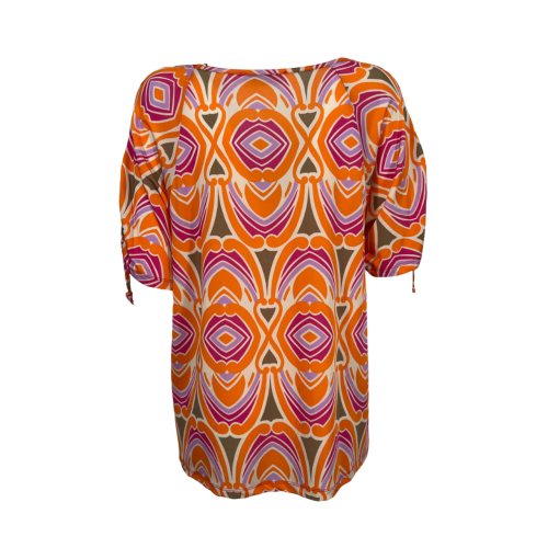 CORTE DEI GONZAGA maglia donna arancio/lilla/fango 2301 1C 6380 C2399 MADE IN ITALY