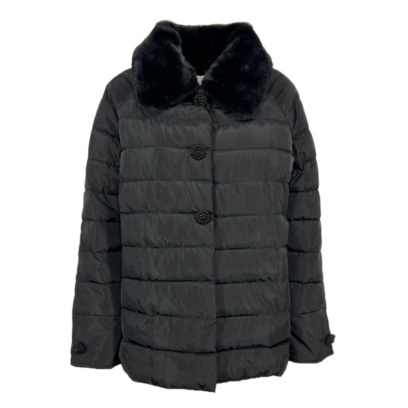 CORTE DEI GONZAGA GOLD piumino donna nero corto DC1550 TUMEMI 100% poliestere