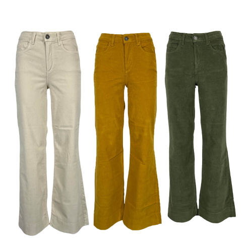 J-CUBE women's trousers model jeans flare velvet 2000 stripes KAOTICA 301 MADE IN ITALY