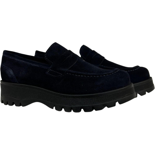 Ore 04.44 by Charly Fox Mocassino Donna camoscio Blu MOKA2/ALEX Made in Italy