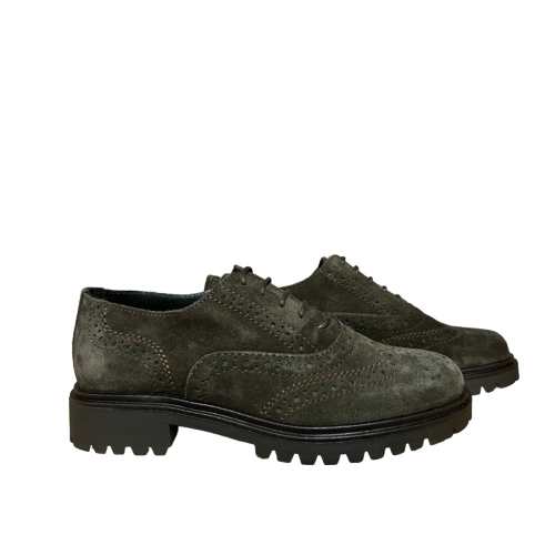 FRANCESCO BRUNELLI women's derby lace-up shoe brown suede BP4134
