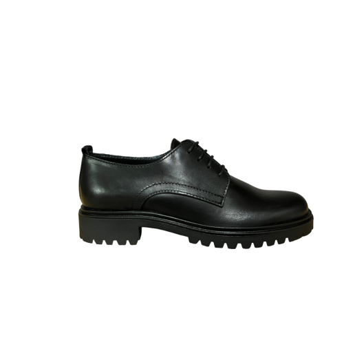 FRANCESCO BRUNELLI scarpa donna allacciata pelle nera BP4101