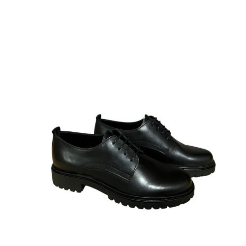 FRANCESCO BRUNELLI scarpa donna allacciata pelle nera BP4101