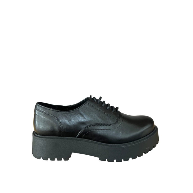 ORE 04.44 women's shoe with laces leather black RB1/ROCCIA MADE IN ITALY