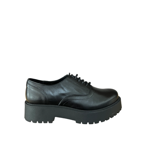ORE 04.44 women's shoe with laces leather black RB1/ROCCIA MADE IN ITALY