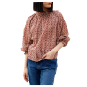 INDI&COLD women's shirt ecru/burgundy pattern MC155P 100% organic cotton