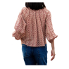 INDI&COLD women's shirt ecru/burgundy pattern MC155P 100% organic cotton
