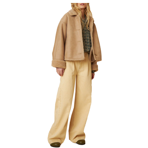 INDI&COLD women's beige reversible eco-sheepskin jacket MT761