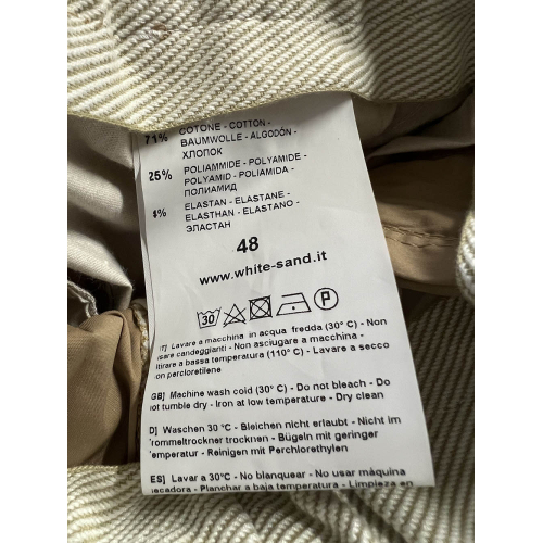 WHITE SAND men's trousers beige SU69 311 BRYAN cotton MADE IN ITALYe MADE IN ITALY