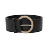 ORCIANI Soft belt in black hammered leather 5.5 cm D10363 MADE IN ITALY