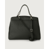 ORCIANI Borsa a spalla nera Sveva Soft grande in pelle con tracolla BT1979 MADE IN ITALY