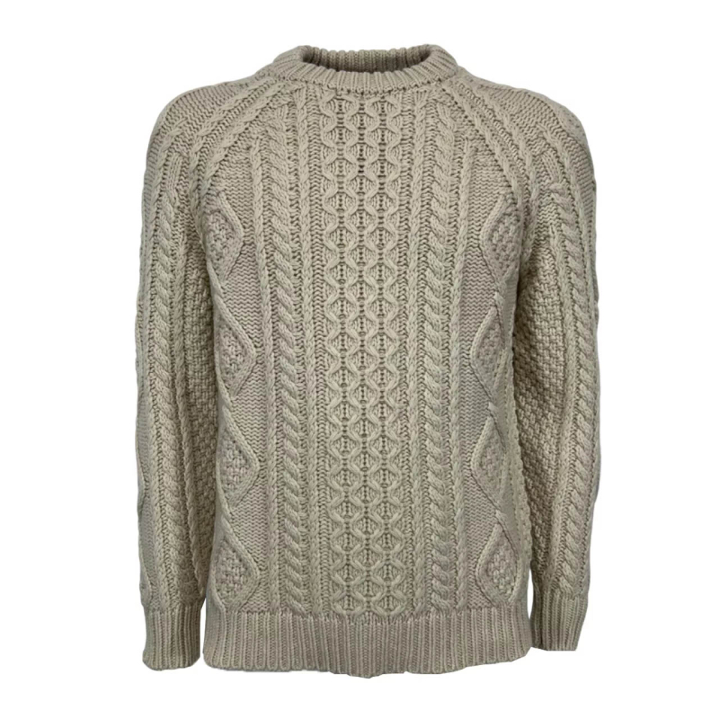 GRP CASA ISAAC cable knit Norwegian workmanship ecru STEVE ROPE MADE IN ITALY