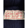 GRP CASA ISAAC heavy blue cardigan FOLK 81 ZIP JACKET 100% wool MADE IN ITALYLY