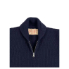 GRP CASA ISAAC heavy blue cardigan FOLK 81 ZIP JACKET 100% wool MADE IN ITALYLY