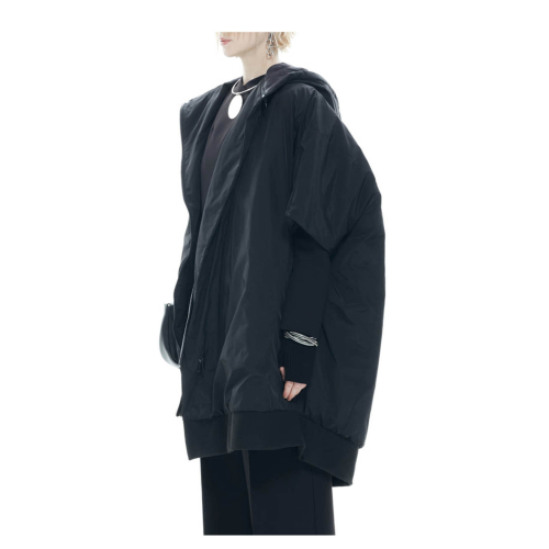 IXOS women's black nylon oversized cape with hood SIMONA 100% polyester