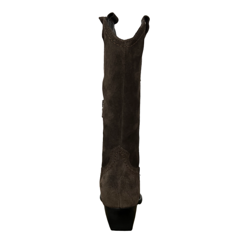 FRANCESCO BRUNELLI stivale donna texano camoscio marrone BV4818 100% pelle