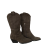 FRANCESCO BRUNELLI stivale donna texano camoscio marrone BV4818 100% pelle