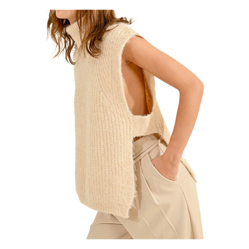 MOLLY BRACKEN women's ribbed vest LA1621CN 48% polyester 36% polyamide 16% acrylic